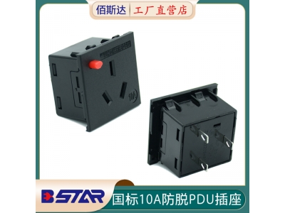 BS-G10-2AB-2248A國(guó)標(biāo)10A 250V按鍵防脫TR插座